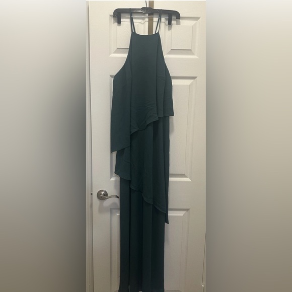 David's Bridal Asymmetrical Green Dress - Picture 7 of 7